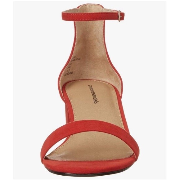 Women's Nola Heeled Sandals Two Strap Open Toe Bright Poppy Red Size 7 - Picture 12 of 12